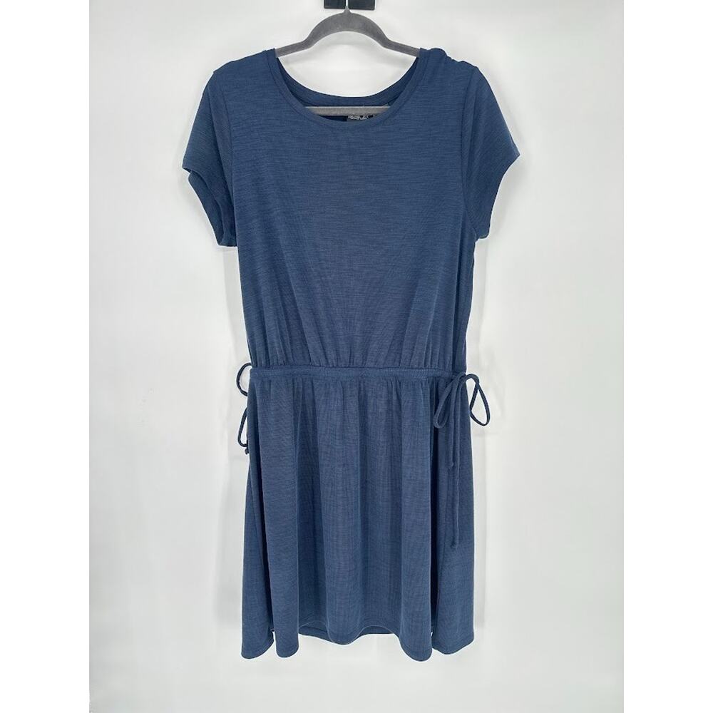 Rachel Zoe Blue Tie Waist Dress Size Large Comfort Casual Everyday Modal Stretch